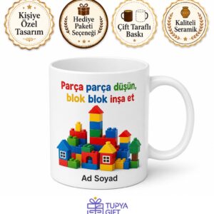 Lego Severlere Parça Birleştirme Kendi Şehrini Kurma Blok Çılgınlığı Kupa Bardak Hediye