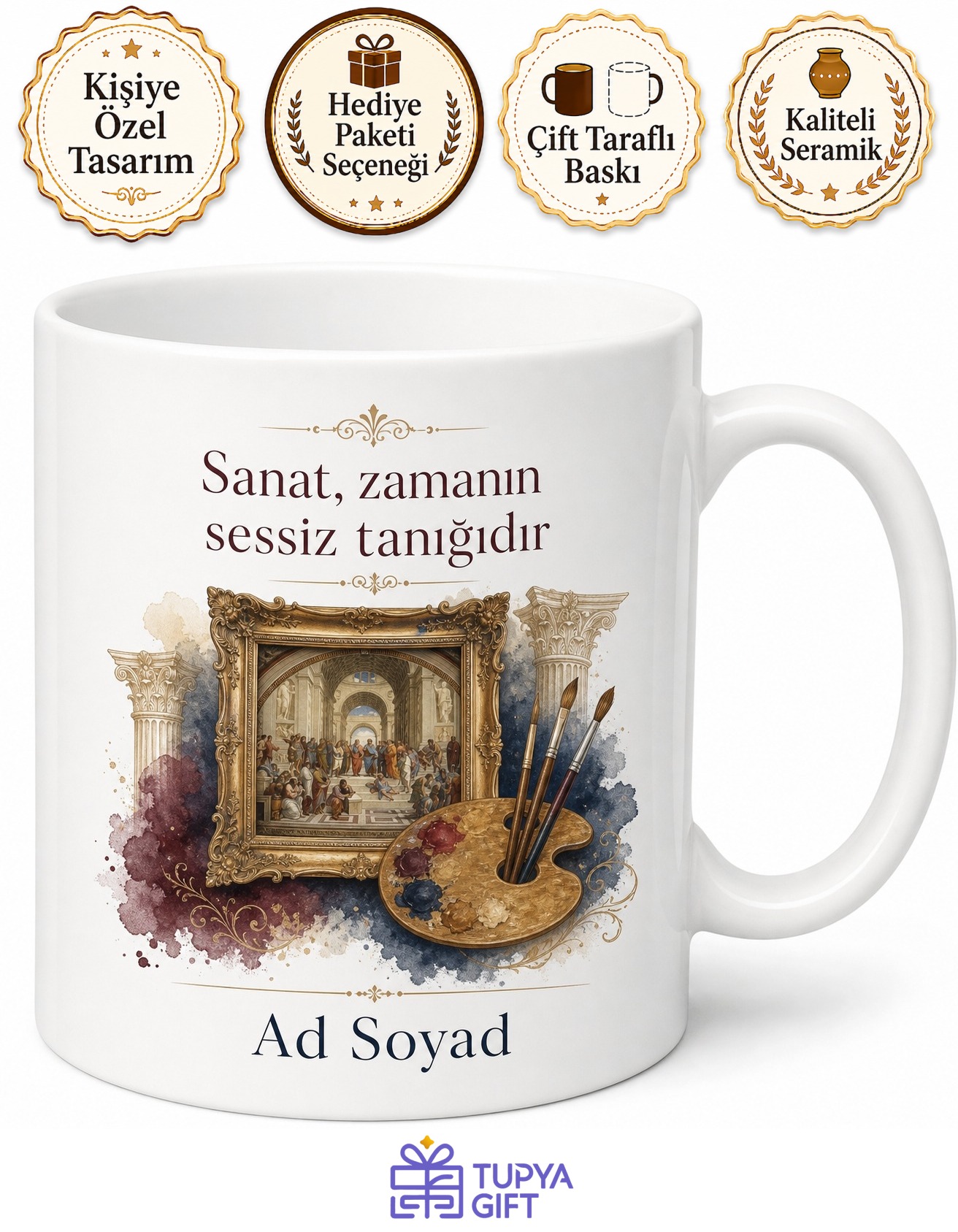 Sanat Tarihçisine Hediye İkonografi Dönem Üslupları Sanat Tarihi Müzesi Baskılı Kupa Bardak