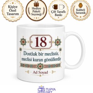 Çankırı Plakalı Yaren Meclisi Temalı Geleneksel Dostluk Kupası Hediye Kupa Bardak