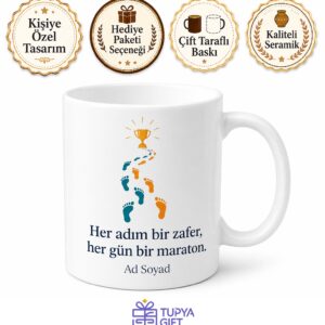 Günlük 10 Bin Adım Sporcu Ödülü Kupa Bardak Hediye Porselen Mug