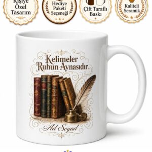 Edebiyat Klasikleri Eski Kitap Ciltleri Kalem Ve Hokka Kupa Bardak Hediye