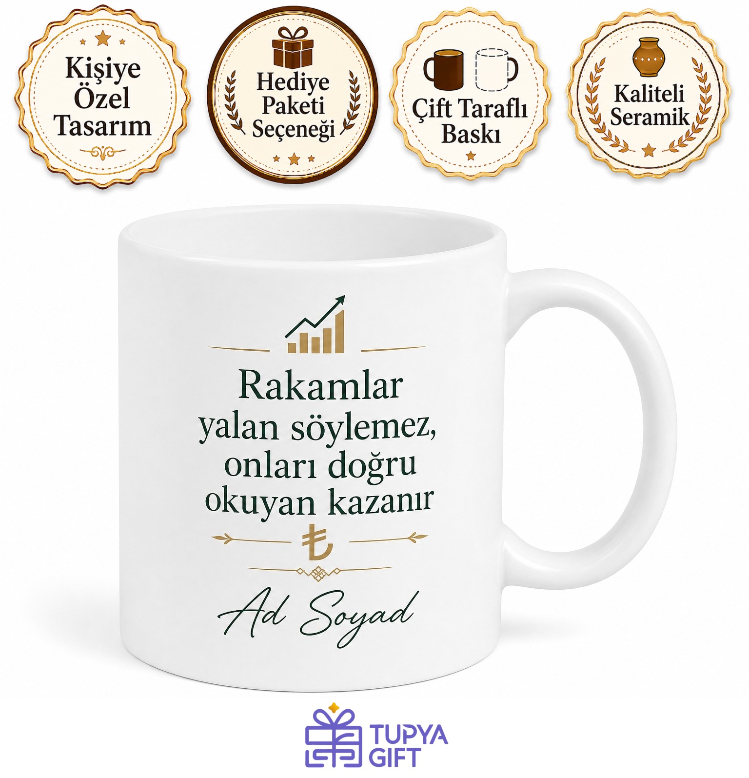 Paraya Yön Veren Ekonomist İsim Yazılı Kupa Bardak Ekonomiste Hediye