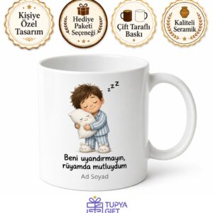 Sürekli Uyuyan Tembel Arkadaşa Uykucu Şirin Horlama Esprili Kupa Hediye Bardak