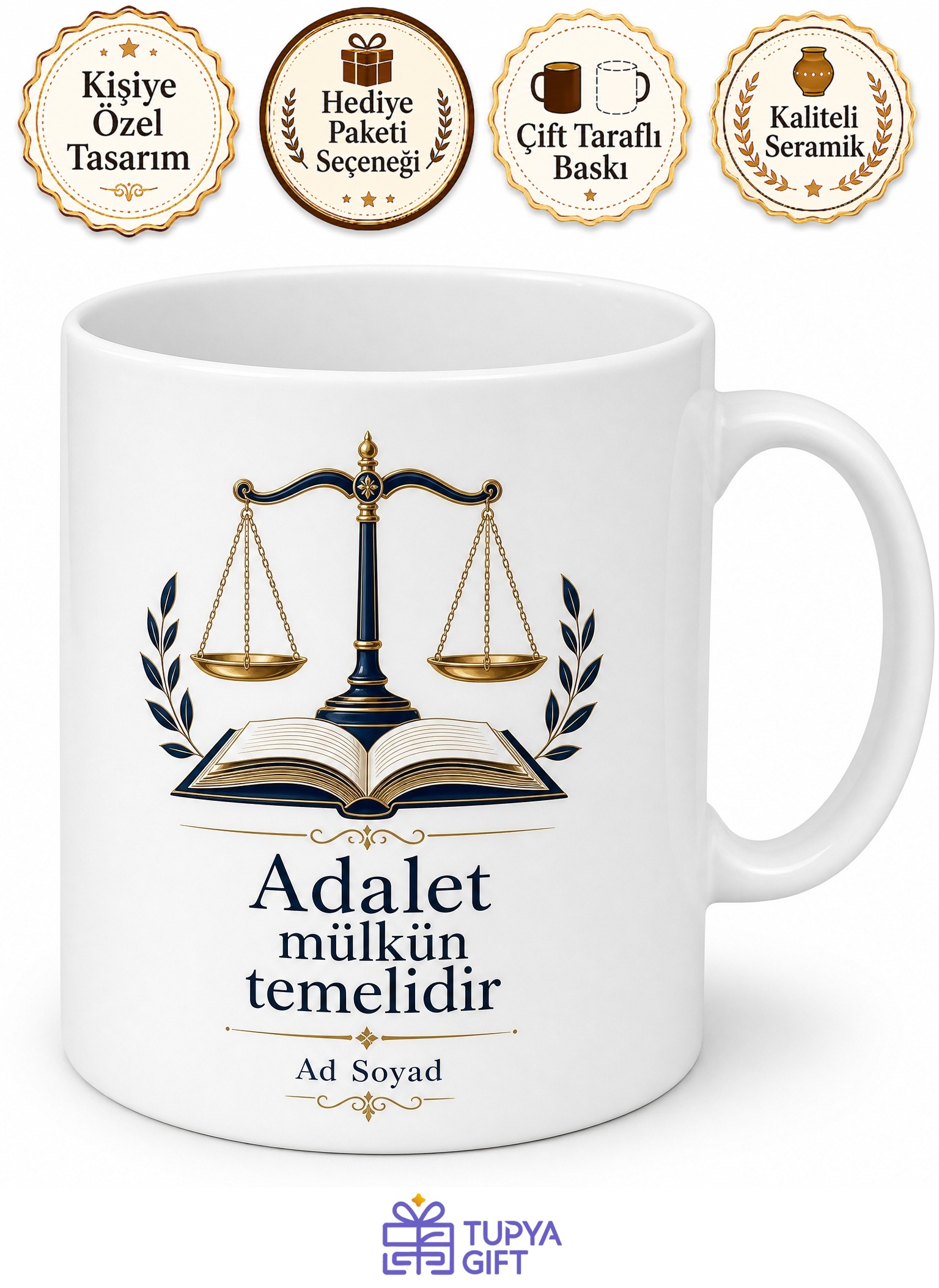 Hukukun Üstünlüğünü Savunan Hukukçu Hediye Seramik Kupa Bardak