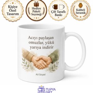 Cenaze Evinde Yemek Dağıtanlara Dayanışma ve Acıyı Paylaşma Hediye Kupa Bardak