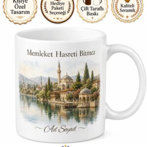 Bursa Yenişehir Göl Manzarası Tarihi Dokusu Memleket Kahve Kupası Hediye Bardak
