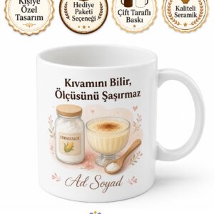 Nişasta Kullananlara Hediye Mısır Buğday Puding Nişastası Baskılı Porselen Kupa Bardak