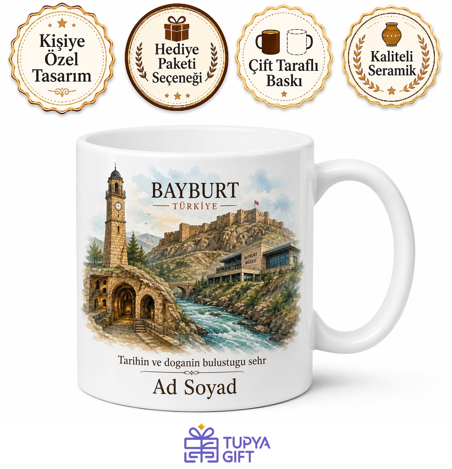 Bayburt Saat Kulesi Aydıntepe Yeraltı Şehri Çoruh Nehri Baksı Müzesi Bayburt Kalesi Kupa Bardak