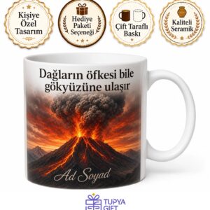 Yanardağ Gözlemcisi Aktif Volkan Magma Akıntısı Kül Bulutu Tehlikeli Doğa Kupa Hediye