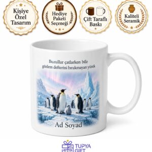 Kutup Araştırmacısına Penguen Gözlemi Antarktika Buzul Araştırması Hediye Kupa Bardak