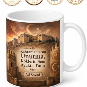 Antep Kalesi Surları Şanlı Mücadele Gazi Şehir Hatırası Kupa Bardak Hediye
