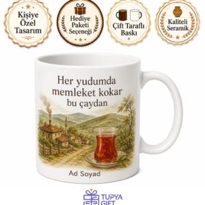 Sıla Hasreti Gideren Kupa Memleket Çayı Temalı Porselen Bardak Hediye