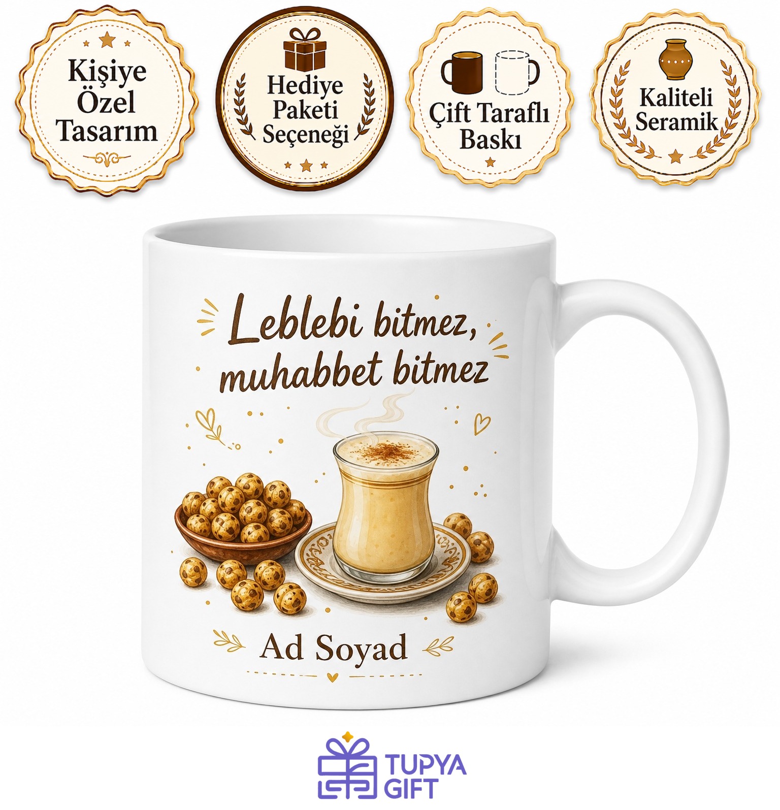Leblebi Yiyenlere Sarı Leblebi Çorum Leblebisi Boza Yanı Leblebisi Kupa Bardak Hediye