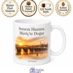 Edirne Meriç Nehri Köprüsü Gündoğumu Sınır Boyu Hatırası Kupa Bardak Hediye