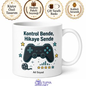 Oyun İnceleme Videosu Çekenlere Konsol Temalı Baskılı Porselen Kupa Bardak Hediye