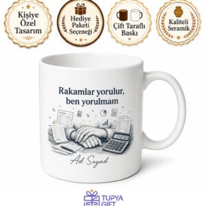 Fatura Kesmekten Elleri Yorulan Muhasebeci Mola Saati Çay Kupası Hediye Bardak