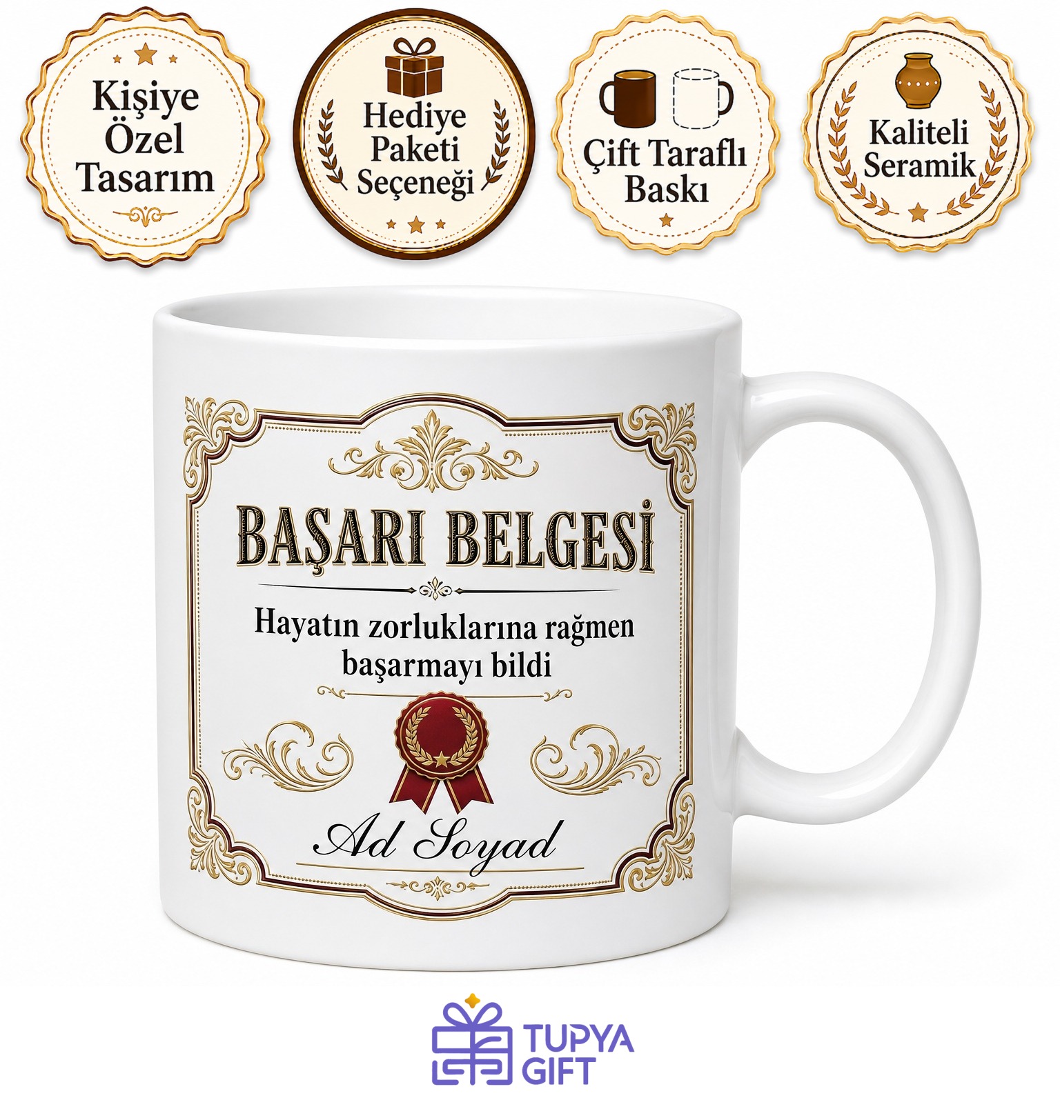 Diploma Tasarımlı Esprili Başarı Ve Mezuniyet Kutlaması Kupa Bardak Hediye