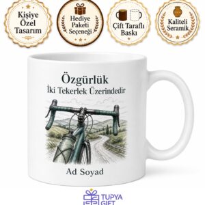 Bisiklet Turu Gidona Takılan Matara Görünümlü Özgürlük Kupa Bardak Hediye