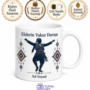 Aydın Harmandalı Zeybeği Efelerin Vakur Duruşu Ege Kahramanlık Oyunu Kupa Bardak Hediye