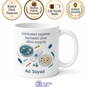 Mikrobiyoloji Uzmanına Kültür Bakterisi Mikroskop Lameli Görünmez Yaşam Kupa Hediye