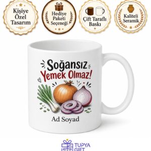 Soğan Kullananlara Özel Tasarım Kupa Bardak Soğan Temalı Komik Hediye Mug