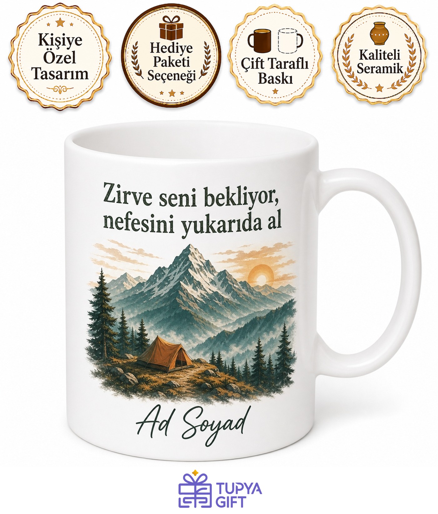 Dağ Zirvesine Kamp Atanlara Yüksek Rakım Oksijeni Çay Kupası Hediye