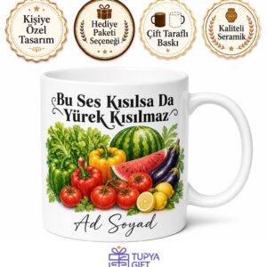 Pazarcı Esnafına Hediye Bağırmaktan Sesi Kısılmış Taze Sebze Meyve Kupası Bardak
