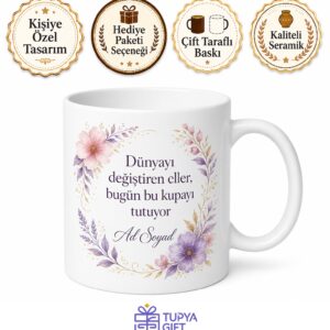 Dünya Kadın Günü Güçlü Kadınlara Özel Tasarım Porselen Kupa Bardak Hediye