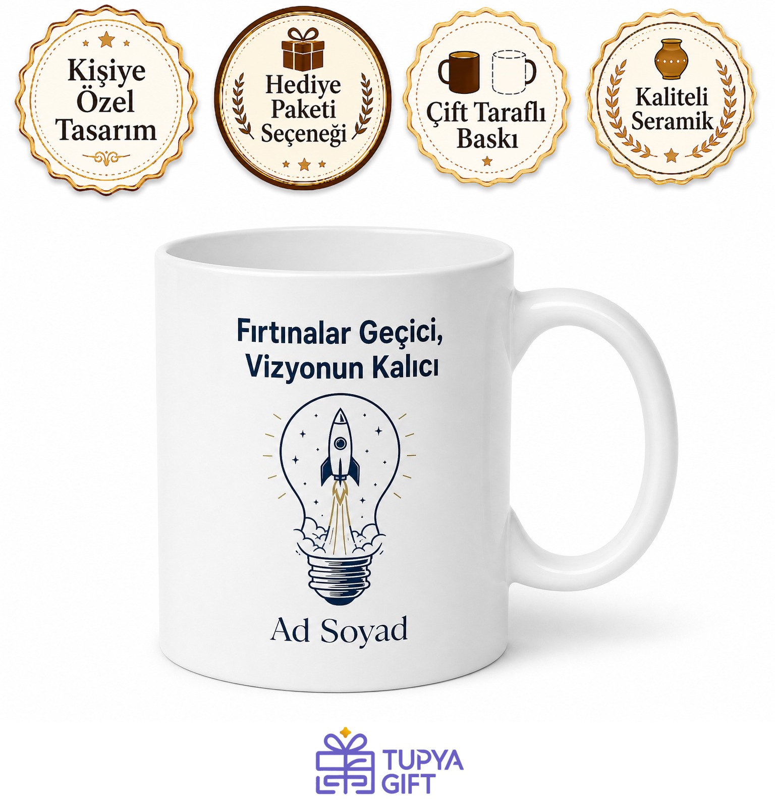 Girişimciye Özel Startup Ruhu Yenilikçi Fikirler Risk Alma Motivasyon Kupa Bardak Hediye