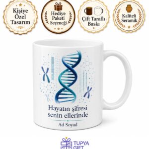 Genetik Uzmanına DNA Sarmalı Kromozom Haritası Yaşam Şifresi Genetik Mühendisliği Kupa Hediye