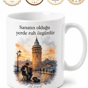 Galata Kulesi Sokak Sanatçıları Ve Tarihi Yarımada Turu Kupası Hediye Bardak