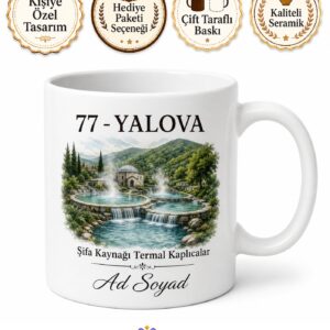 Yalova Plakalı Termal Kaplıcalar Şifa Kaynağı Hatıra Kupa Bardak Hediye