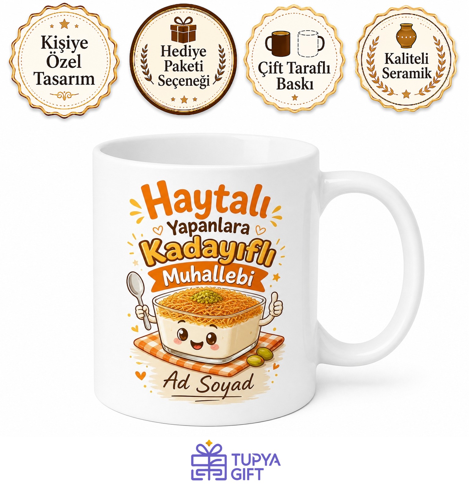 Haytalı Yapanlara Kadayıflı Muhallebi Kupa Bardak Komik Hediye Esprili Mug