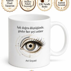 Portre Fotoğrafçısına Hediye Doğru Işık Stüdyo Çekimi Gözlerdeki İfade Kupa Bardak