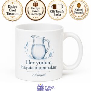 Sürahi Kullananlara Özel Tasarım Kupa Bardak Cam Sürahi Plastik Su Sürahisi Hediye