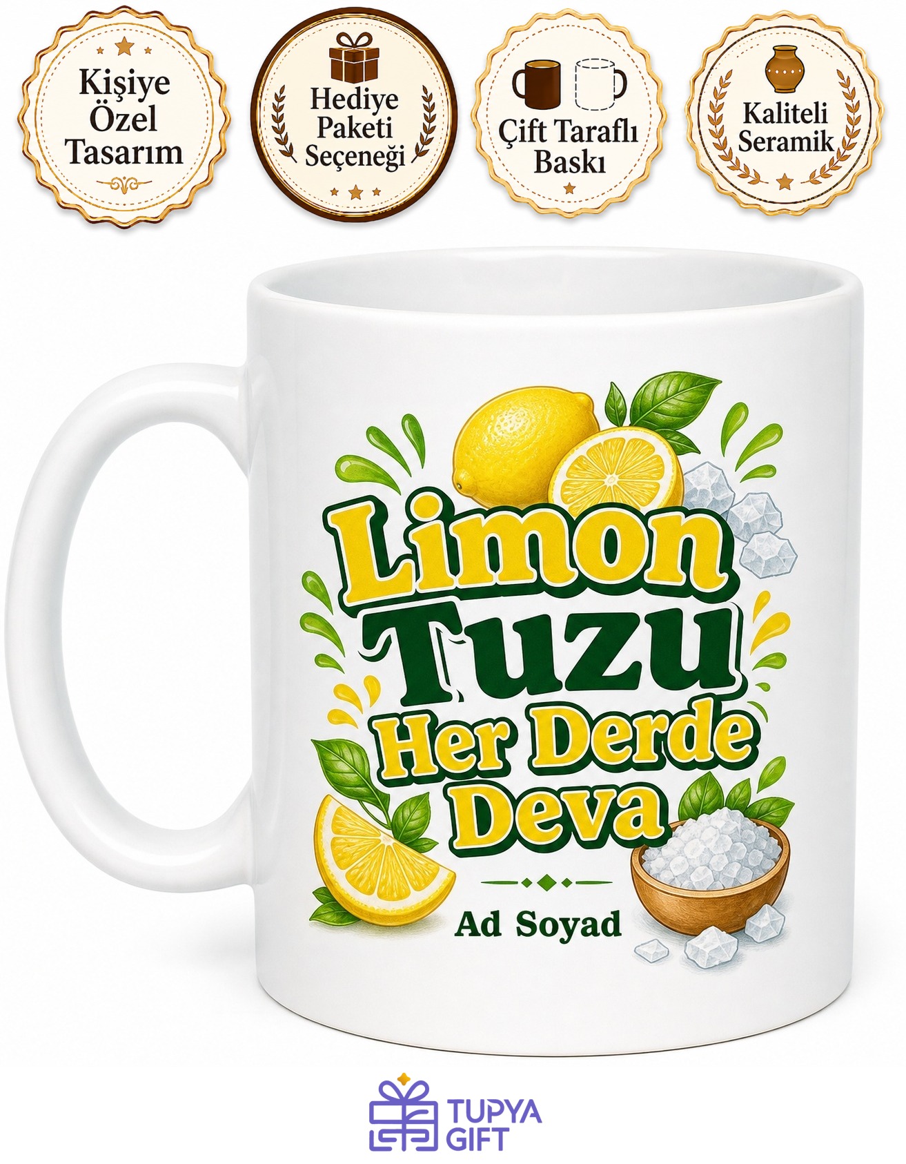 Limon Tuzu Kullananlara Turşuluk Limon Tuzu Salata Ekşisi Temizlik Kupa Hediye