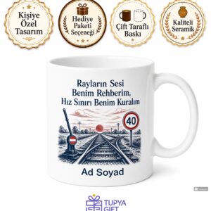 Tren Makinistine Makas Değişimi Rayların Sesi Hız Sınırı Kupa Bardak Hediye