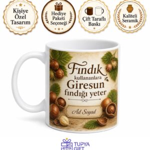 Fındık Kullananlara Giresun Fındığı Kavrulmuş Fındık İçi Karadeniz Kupa Bardak Hediye