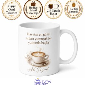 Flat White İçenlere Yumuşak Kahve Kupa Bardak Özel Tasarım Hediye