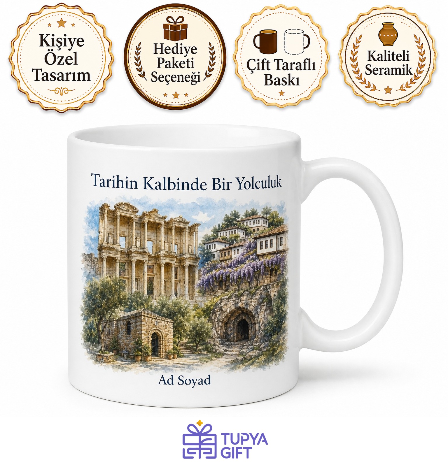 İzmir Selçuk Efes Antik Kenti Şirince Meryem Ana Yedi Uyuyanlar Tarih Kupa Bardak Hediye