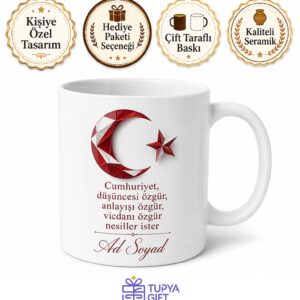 Atatürk İlkelerine Bağlı Gençlere Cumhuriyetin Yılmaz Bekçileri Kupa Bardak Hediye