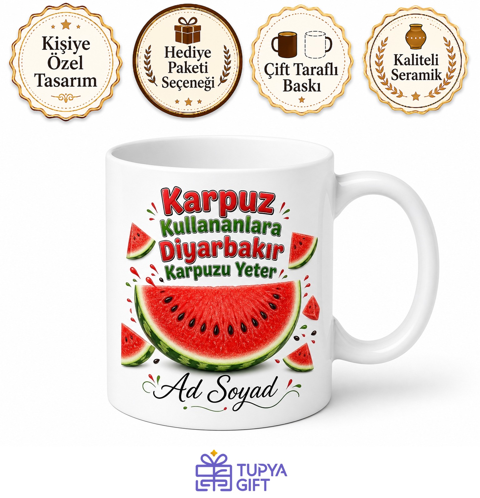Karpuz Kullananlara Diyarbakır Karpuzu Çekirdekli Karpuz Sulu Karpuz Kupa Bardak Hediye