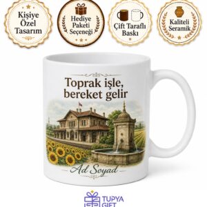 Tekirdağ Muratlı Tren İstasyonu Ayçiçeği Tarlaları İnanlı Çeşmesi Tarım Hediye Kupa Bardak
