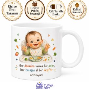 BLW Yöntemi Kendi Kendine Beslenme Döke Saça Yemek Öğrenme Kupa Bardak Hediye
