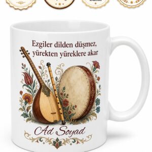 Dünya Geleneksel Müzik Günü Yöresel Ezgi Sevenlere Özel Tasarım Kupa Bardak Hediye