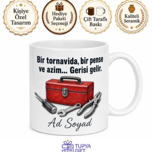 Tamirci Alet Çantası Tornavida Her İşi Çözen Usta Kupası Hediye Bardak
