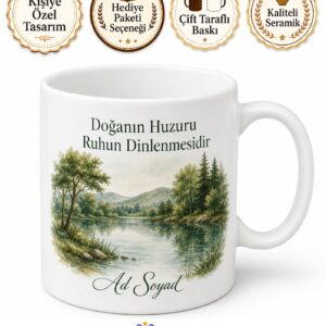 Çekmeköy Gölet Manzarası Doğa İçinde Huzur Kahve Kupası Hediye Bardak