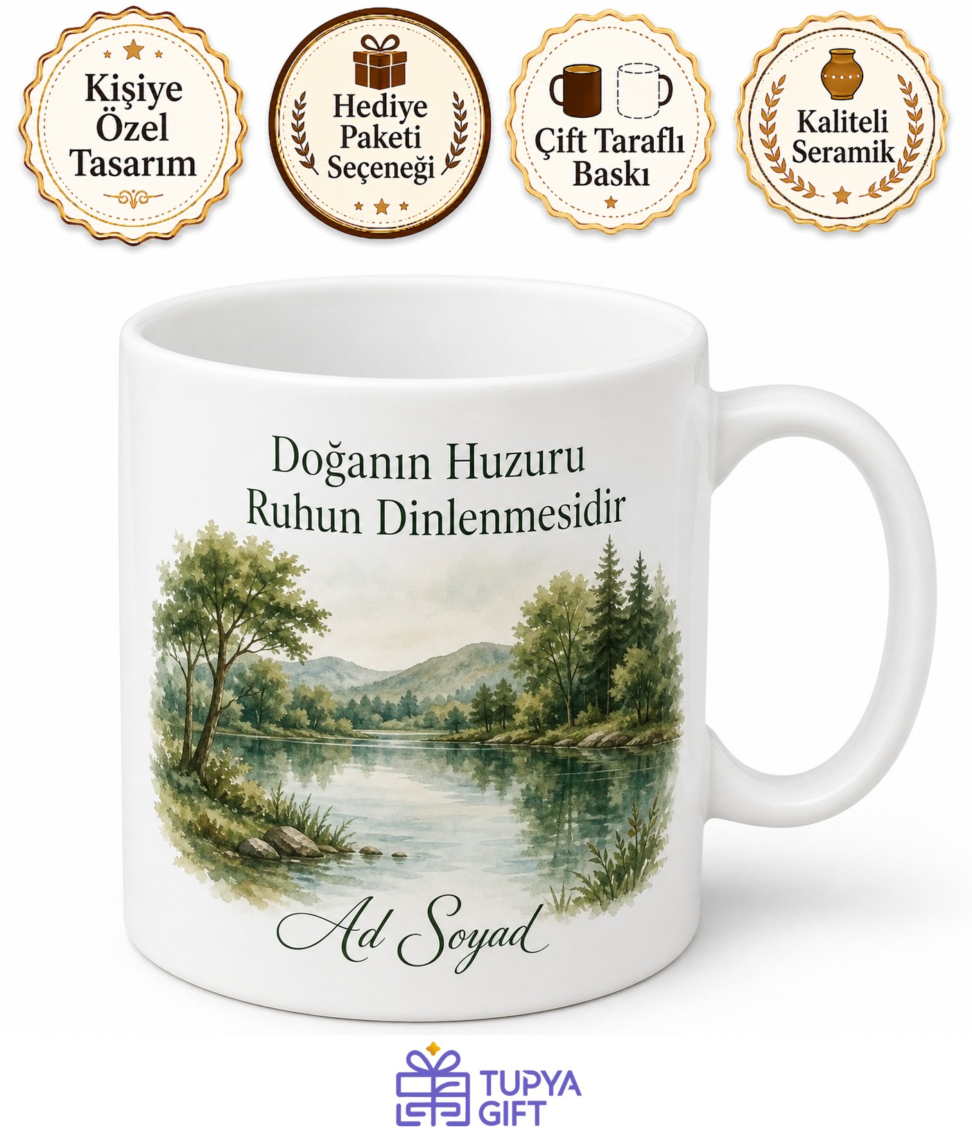 Çekmeköy Gölet Manzarası Doğa İçinde Huzur Kahve Kupası Hediye Bardak