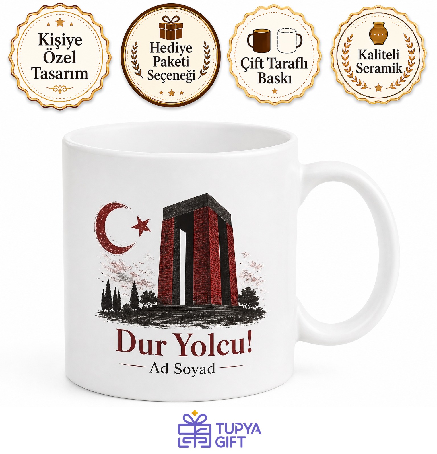 Çanakkale Şehitler Abidesi Dur Yolcu Anıtı Vatan Gururu Kupa Bardak Hediye