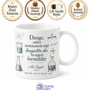 Kimyagere Hediye Asit Baz Dengesi Reaksiyon Denklemi Beherglass Kimya Laboratuvarı Kupa Bardak